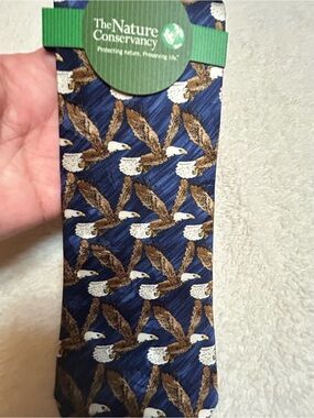 🎁3 for $30 - The Nature Conservancy Eagle Pattern Navy Tie